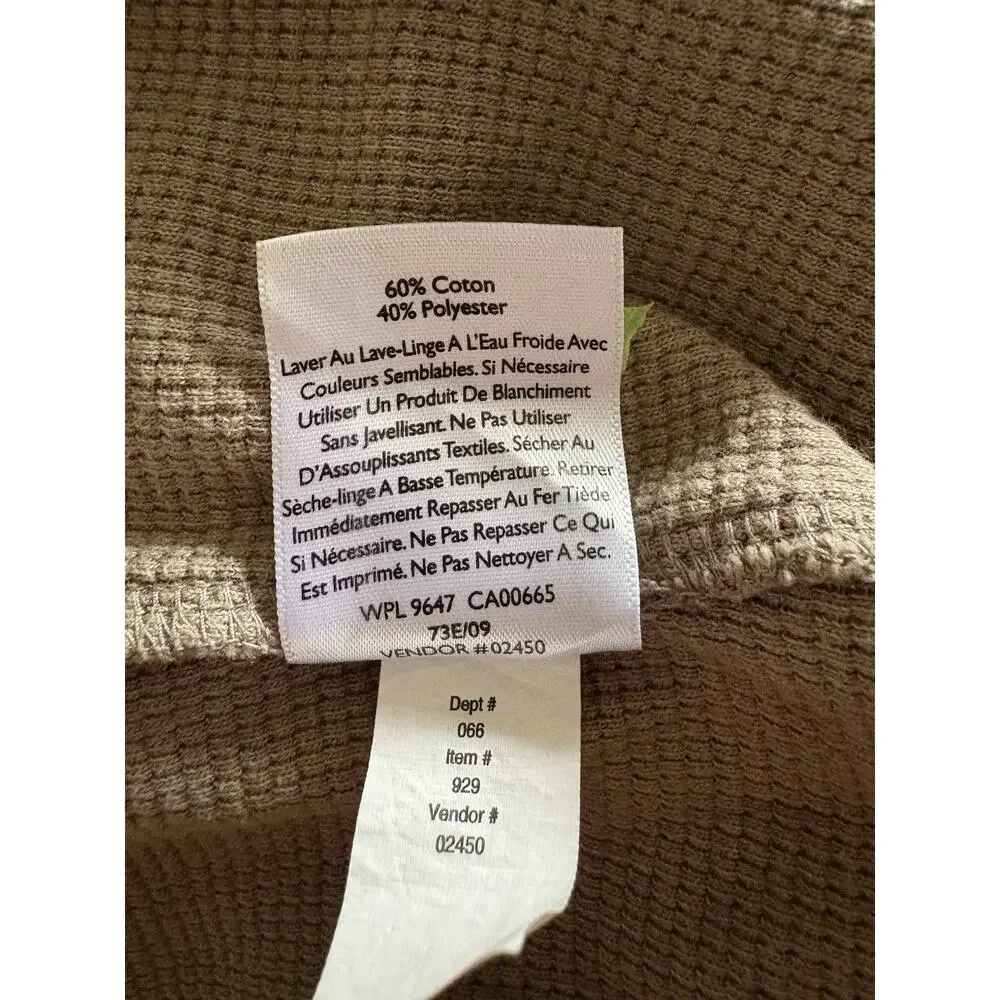 Eddie Bauer, Thermal Henley Waffle Knit - Large - Light Brown, Dexter Kill Shirt